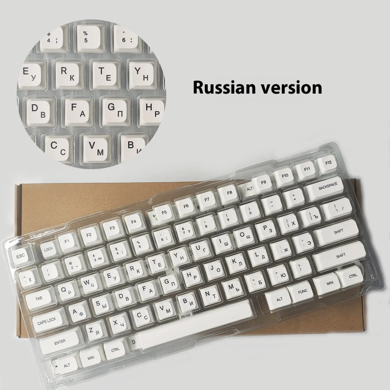 Bluejw Minimalist White PBT Gaming Keycaps - Original Arabic Personalized Keyboard Set - Image 5